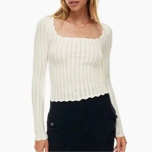Aritzia Wilfred Parcel Sweater in White Size Medium